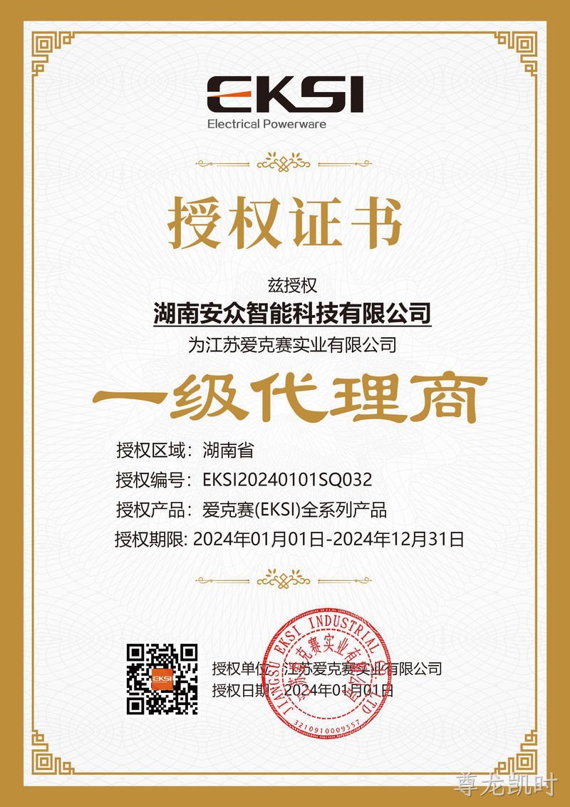 爱克赛UPS电源授权证书